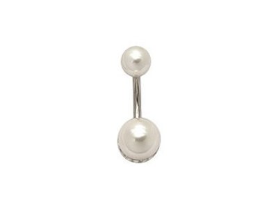 Navelpiercing in goud chirurgisch staal met een ronde kristal - Evy's