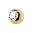 Plated Piercing Ball - Crystal 5mm