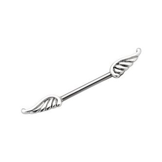 Piercings Works Surgical Steel Nipple Barbell - Wings