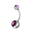 Chirurgisch Stalen Navel Piercing - Kristalletjes 6mm Small