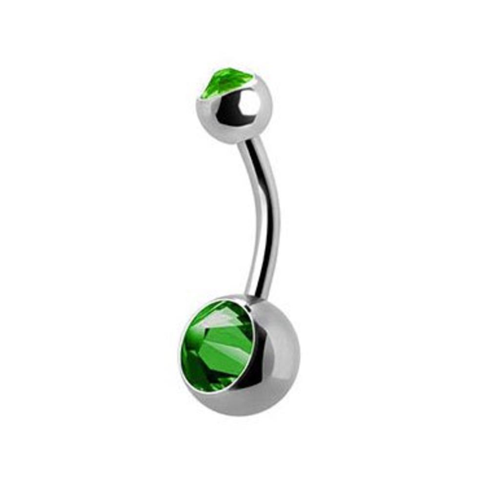 Chirurgisch Stalen Navel Piercing - Kristalletjes 6mm Small