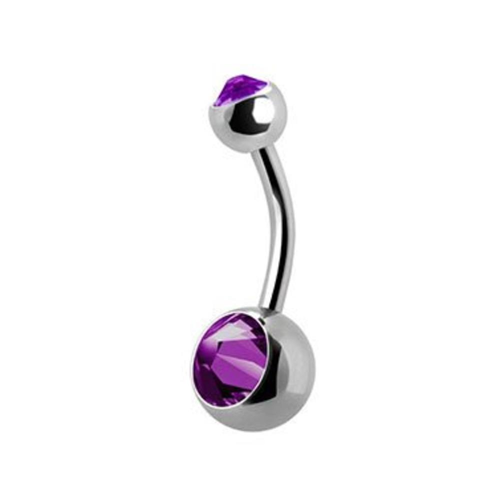 Chirurgisch Stalen Navel Piercing - Kristalletjes 8mm Small