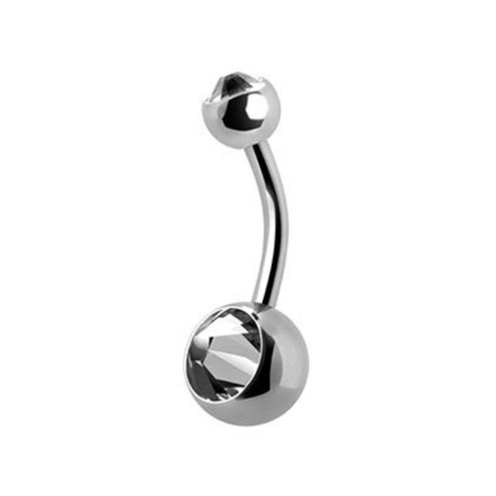Chirurgisch Stalen Navel Piercing - Kristalletjes 8mm Medium