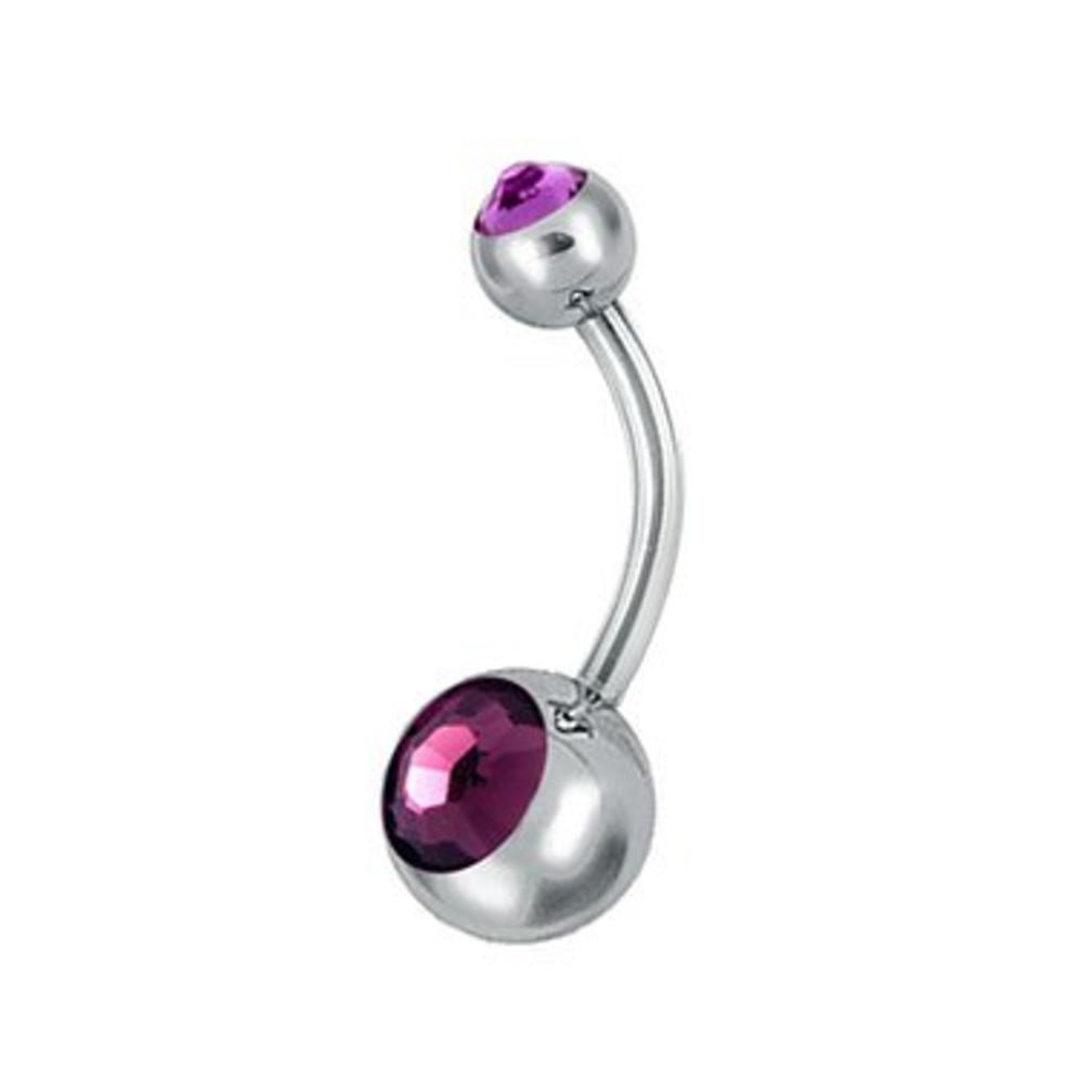 Surgical Steel Belly piercing - Crystals 10mm - Medium