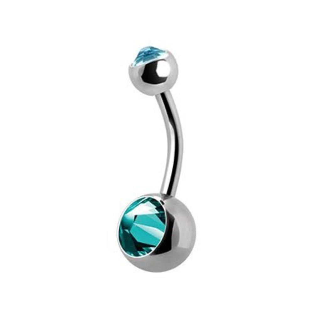 Surgical Steel Belly piercing - Crystals 10mm - Medium