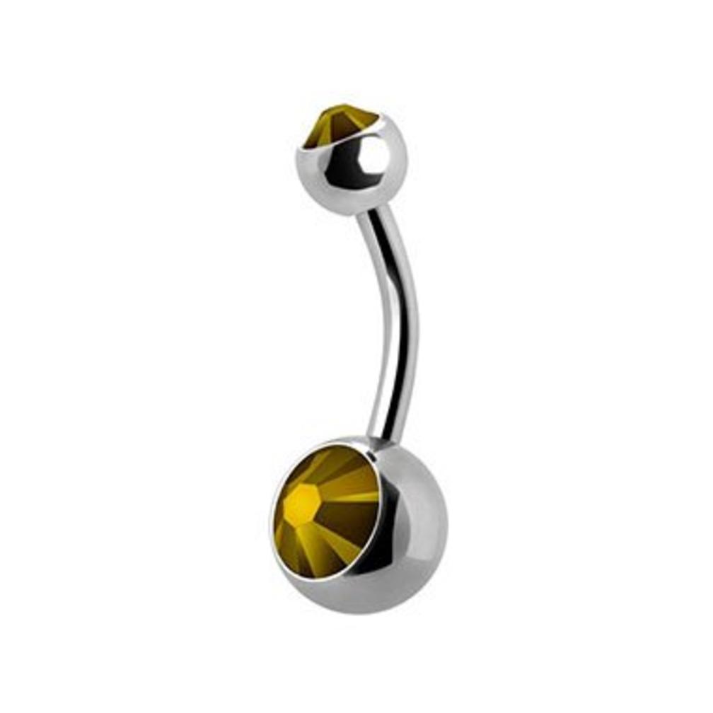 Surgical Steel Belly piercing - Crystals 10mm - Medium