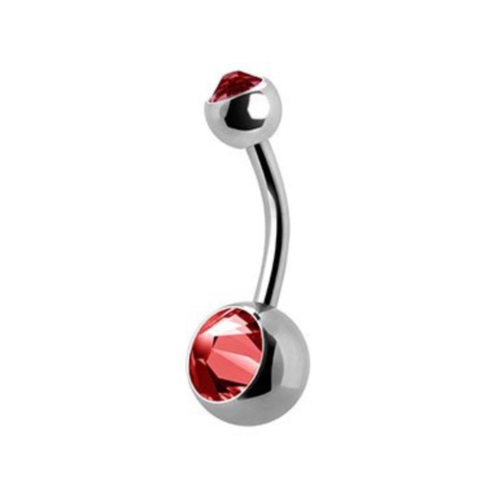 Surgical Steel Belly piercing - Crystals 10mm - Medium