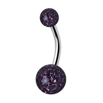 Piercings Works Navel Piercing enige echte met Amethist Paars Premium Zirkonia