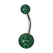 Navel Piercing enige echte met Smaragd Groen Premium Zirkonia