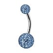 Surgical Steel Belly Ring - Light Blue Premium Zirconia