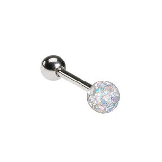 Piercings Works Surgical Steel Tragus - Aurora Borealis Crystal Ball