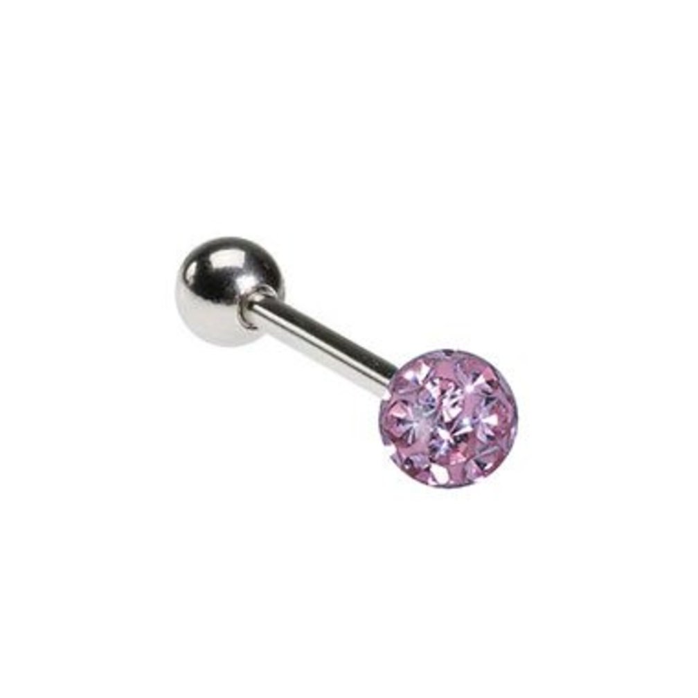 Surgical Steel Tragus Pink Crystal Ball