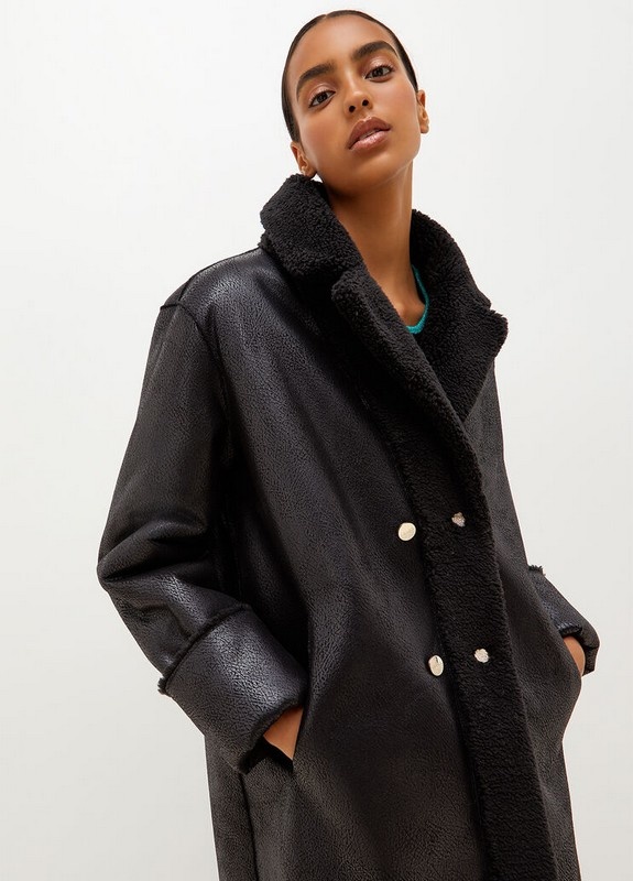 Liu Jo | Liu Jo Sport | Beach | Loungewear Liu Jo Sport | Reversible Coat teddy - coated | Zwart