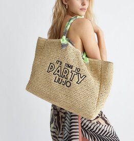 Liu Jo | Liu Jo Sport | Beach | Loungewear Liu Jo | Raffia Beachbag with logo