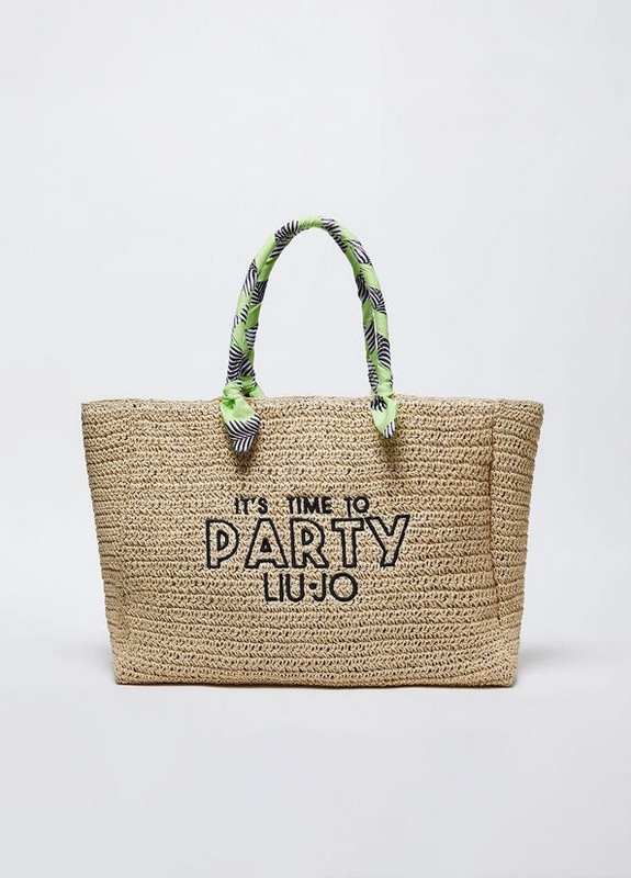 Liu Jo | Liu Jo Sport | Beach | Loungewear Liu Jo | Raffia Beachbag with logo