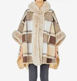 Liu Jo Accessoires Liu Jo | Check poncho faux fur