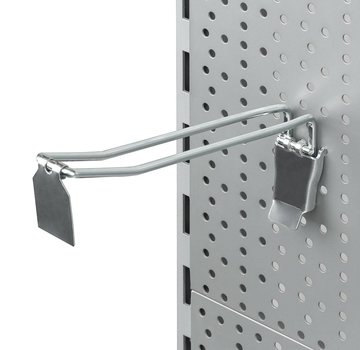 Perfowand-dubbelhaak met scharnierbare klem