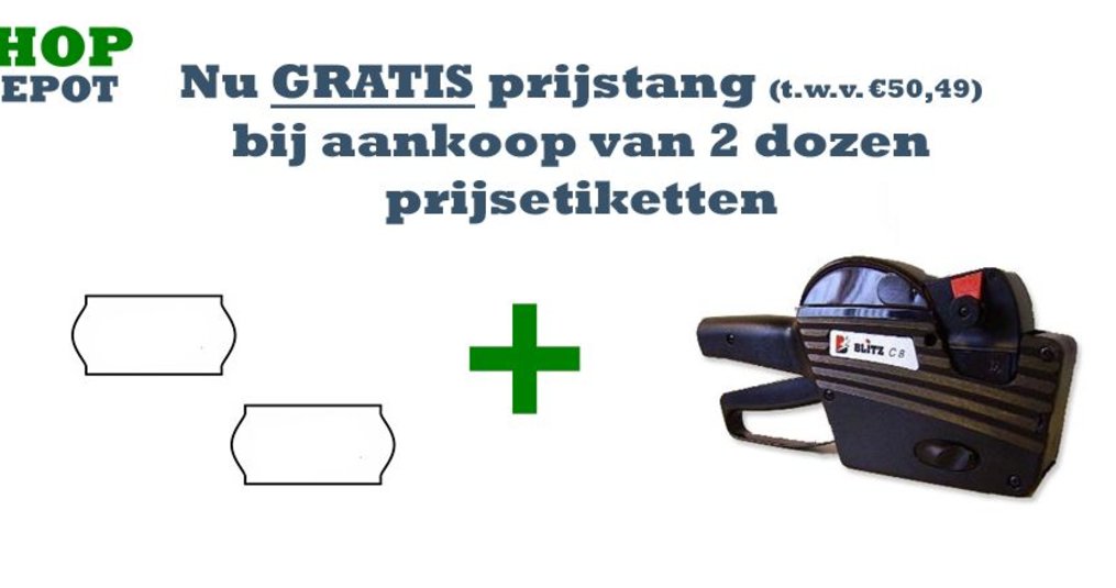 Aanbieding: Gratis prijstang bij 2 dozen prijsetiketten