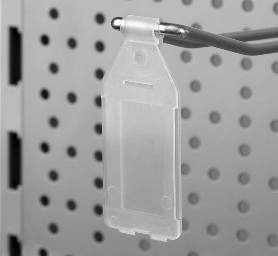 Prijskaarthanger Pendelclip  perfowandhaak (per 100 stuks)