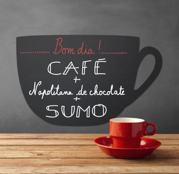 Krijtbord kopje koffie