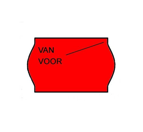 BLITZ Van/voor prijsetiketten 26x16 Fluor rood - 1ds à 36 rol