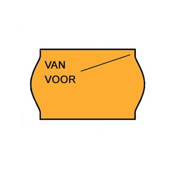 BLITZ Van/voor etiketten 26x16 Fluor oranje - 1ds à 36 rol