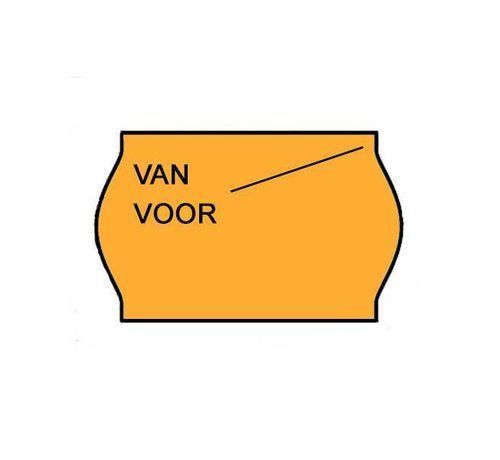 Contact Van/voor prijsetiketten 26x16/25x16 Fluor Oranje - 1ds à 36 rol