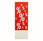 Hangetiket korting % rood/wit 28x78mm (1000)