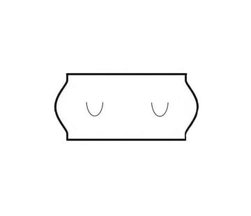 SATO etiketten 26x12 wit met U stanzing - 1ds á 36 rol