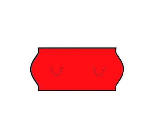 SATO etiketten 26x12 met U stanzing Rood- 1ds á 36 rol