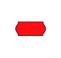 etiketten 26x12 met U stanzing Rood- 1ds á 36 rol