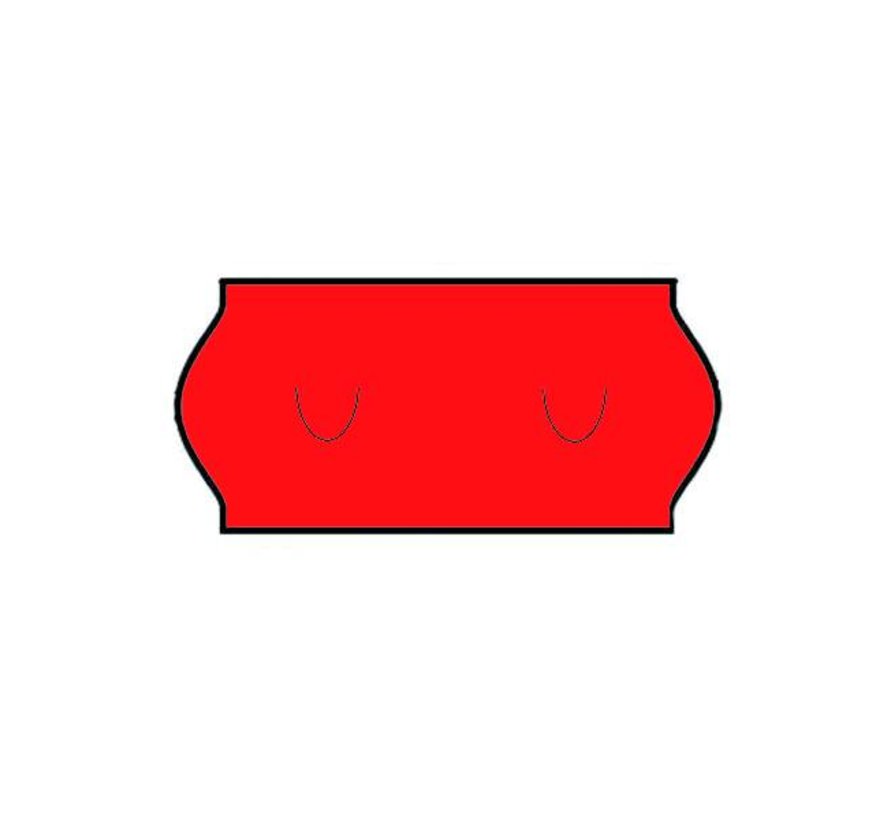 etiketten 26x12 met U stanzing Rood- 1ds á 36 rol