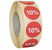Kortingssticker % 25mm - rood/wit |1000 per rol