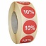 Kortingssticker % 25mm - rood/wit |1000 per rol