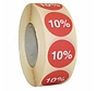 Kortingssticker % 25mm - rood/wit |1000 per rol
