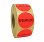Sticker AFGEPRIJSD 40mm - rood/zwart