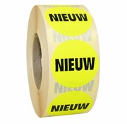 Sticker NIEUW 35mm - geel/zwart