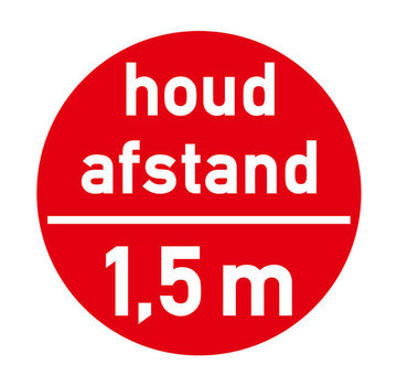 Vloersticker Houd afstand - Rood