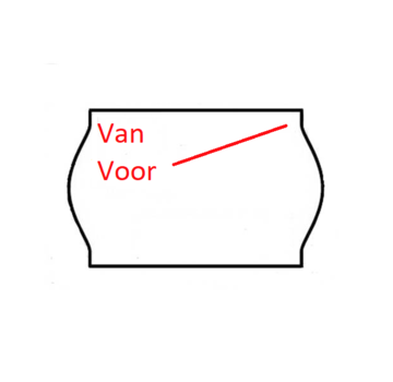 blitz Van/voor prijsetiketten 26x16 wit/rood  - 1ds à 36 rol