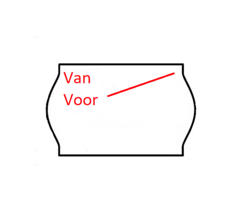 blitz Van/voor prijsetiketten 26x16 wit/rood - 1ds à 36 rol -