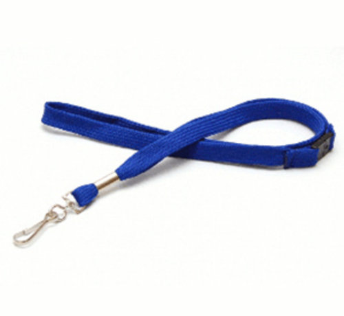 Lanyard/Keycord Rond Blauw met veiligheidssluiting