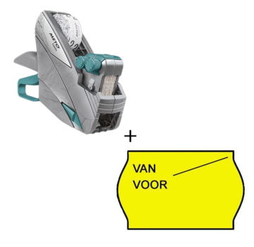 METO Afprijzen startpakket: Prijstang Meto + Etiketten 'van/voor'