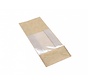 PP blokbodemzakken met venster 120 + 70 x 330 mm PAPERLOOK