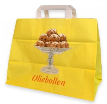 Papieren draagtassen 26 + 17 x 26 cm Oliebollen