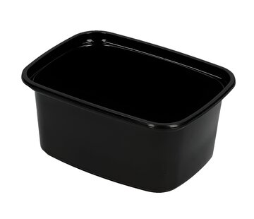 Rechthoekige saladebakjes PP 250 ml Zwart