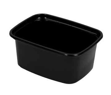Rechthoekige saladebakjes PP 200 ml Zwart