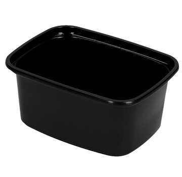 Rechthoekige saladebakjes PP 200 ml Zwart