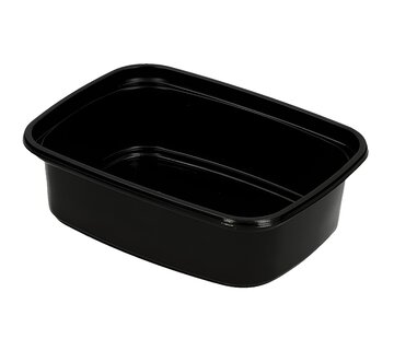 Rechthoekige saladebakjes PP 150 ml Zwart