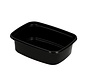 PP rechthoekige saladebakjes 150 ml Zwart