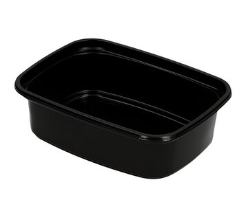 Rechthoekige saladebakjes PP 125 ml Zwart